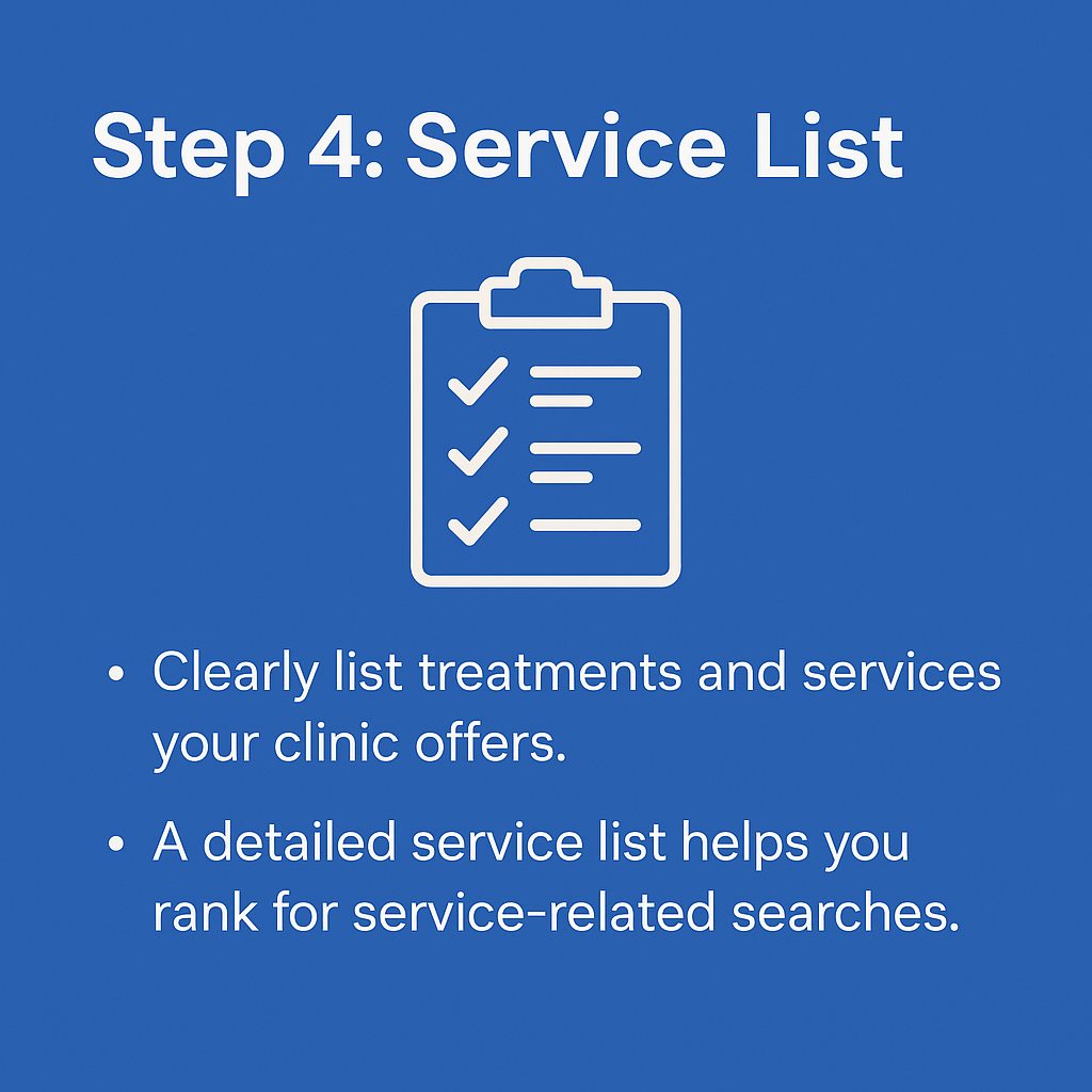 Service list optimization for clinics